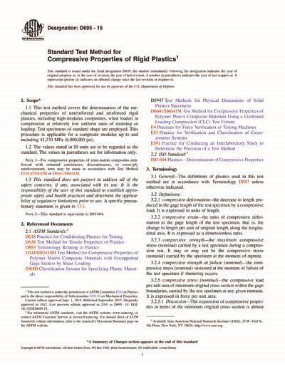 standard test method for compressive properties of rigid plastics|astm d695 pdf free download.